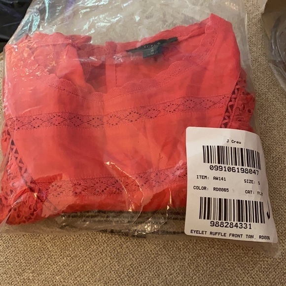 J Crew Eyelet ruffle-front tank AW141 - Picture 4 of 4